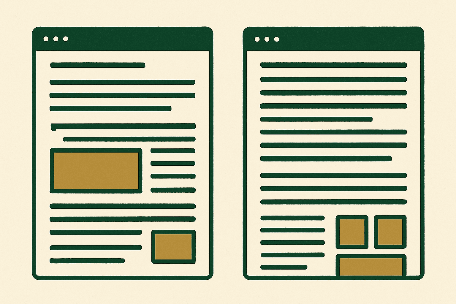 Comparison of high-viewability ad placements versus low-viewability placements on a content page