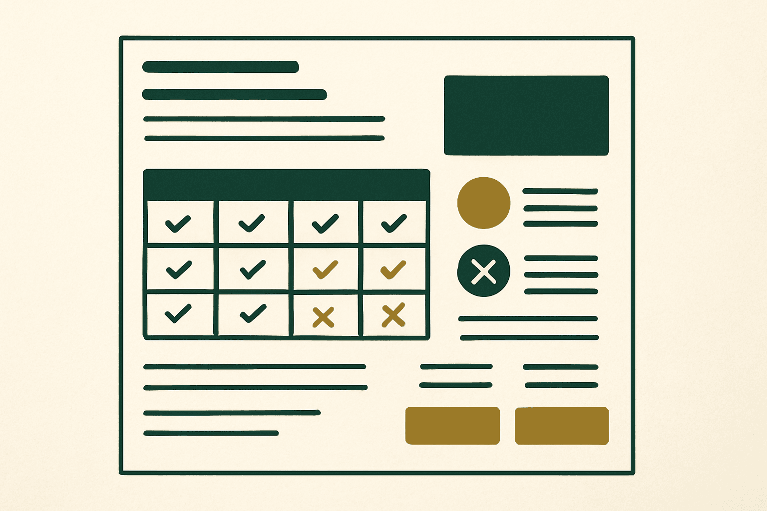 Editorial comparison table layout for affiliate product review content