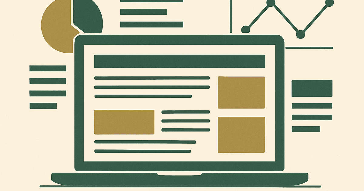 Website dashboard concept showing ad placements on article pages and analytics-style metrics for AdSense setup