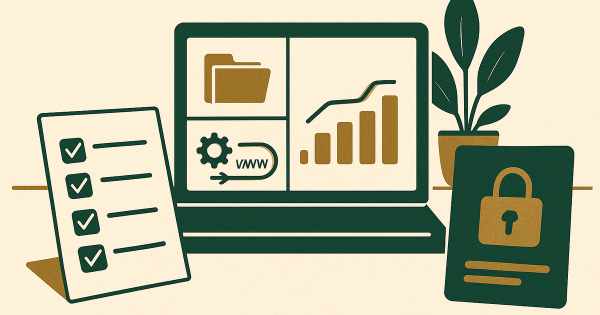 Website sale transfer checklist showing domain, hosting, content, analytics, and escrow steps