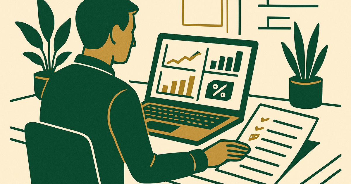 Website owner reviewing valuation, profit trends, and sale preparation steps before listing a content site for sale