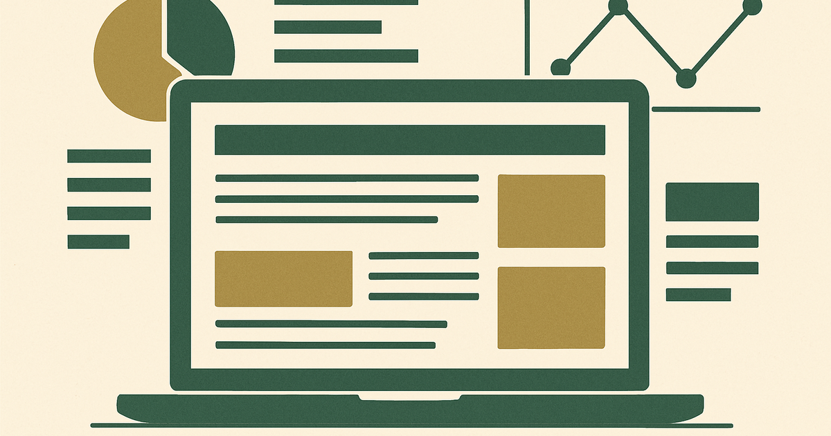 Website dashboard concept showing ad placements on article pages and analytics-style metrics for AdSense setup
