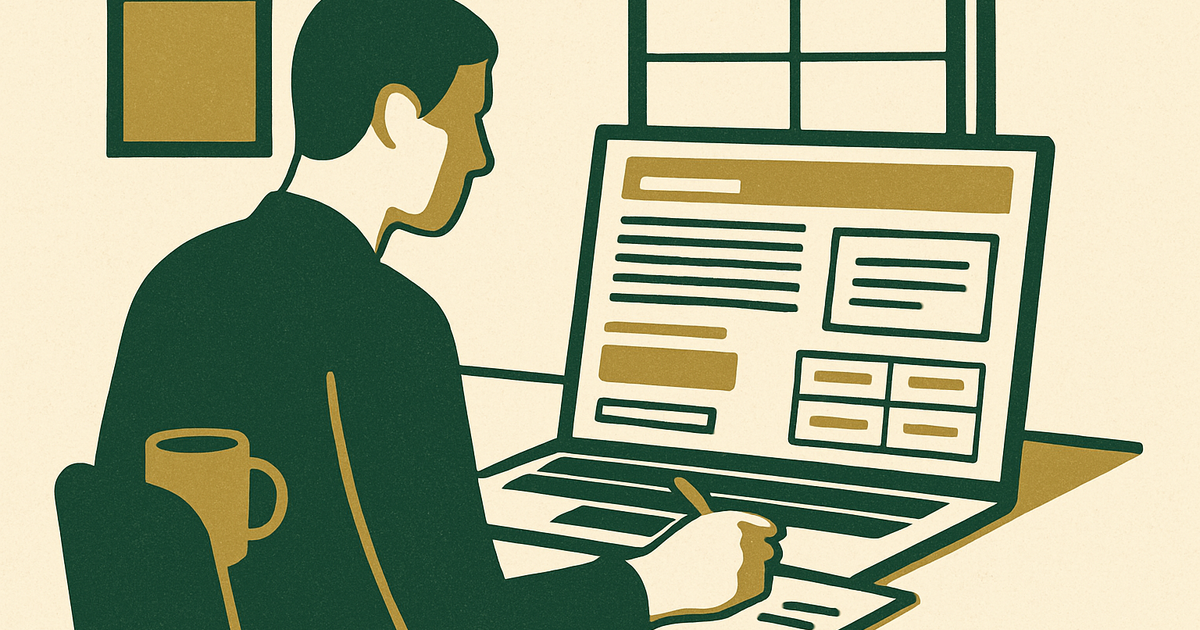 Website publisher reviewing article layout with disclosure placement above affiliate links and comparison sections on a clean workspace