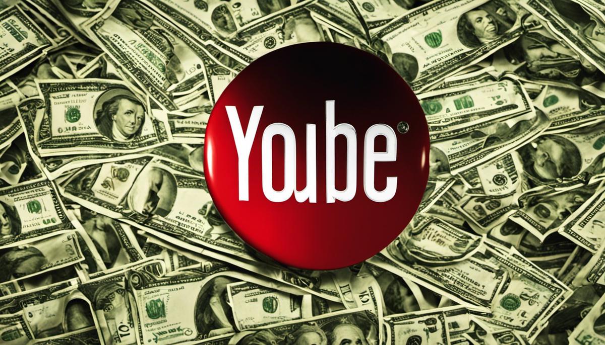 An image showing a YouTube logo and money signs, representing YouTube channel profits.