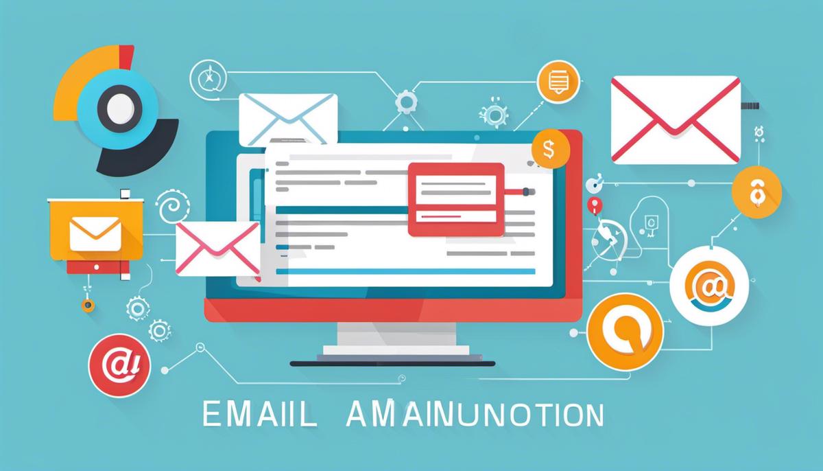 Image depicting the process of email marketing automation, where emails are sent out automatically based on predefined conditions.