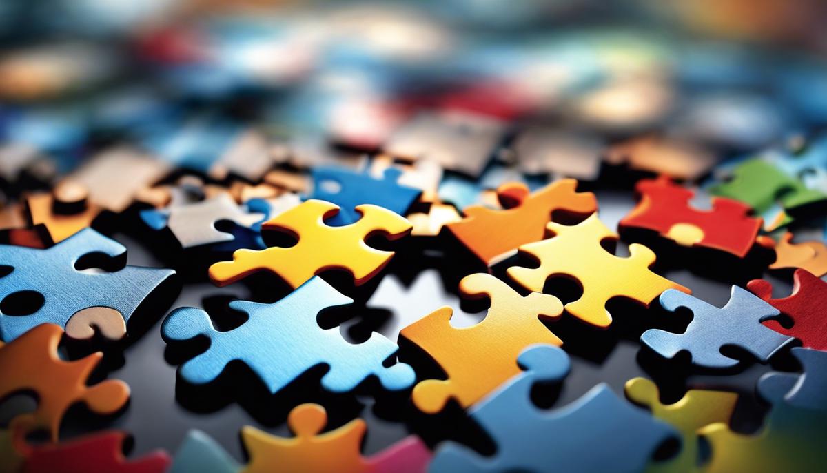 An image of a puzzle with pieces coming together, symbolizing the process of converting prospects into customers.